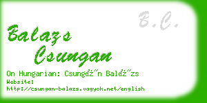 balazs csungan business card